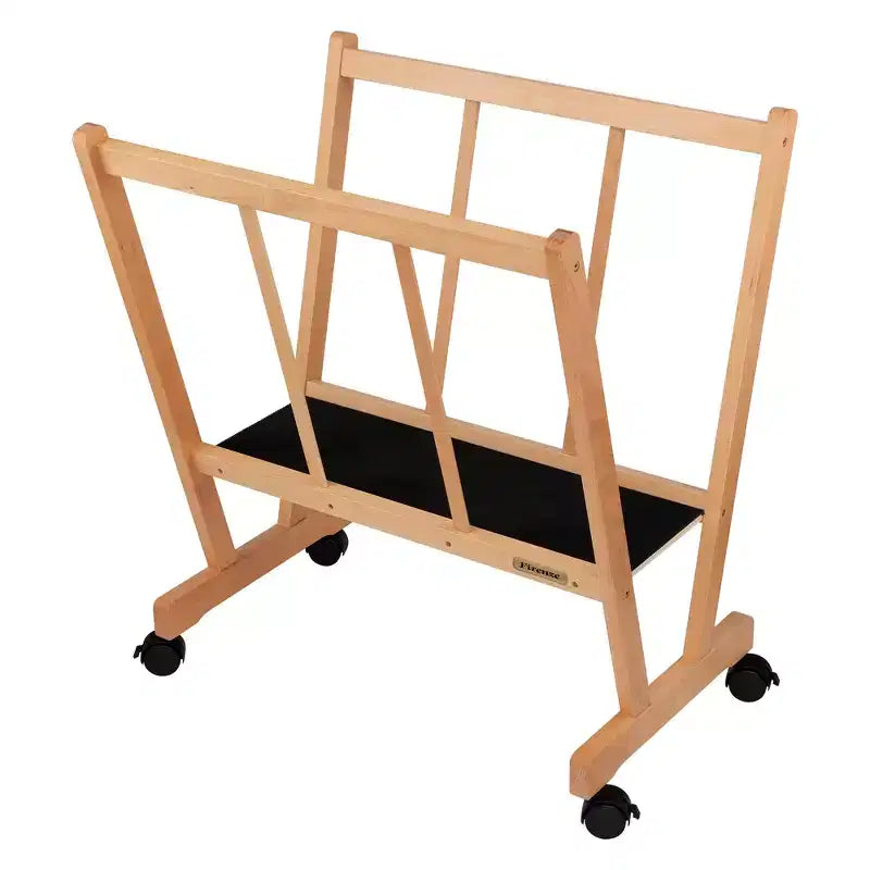 Large Wood Print Rack with Locking Castors for Canvas, Art and Posters
