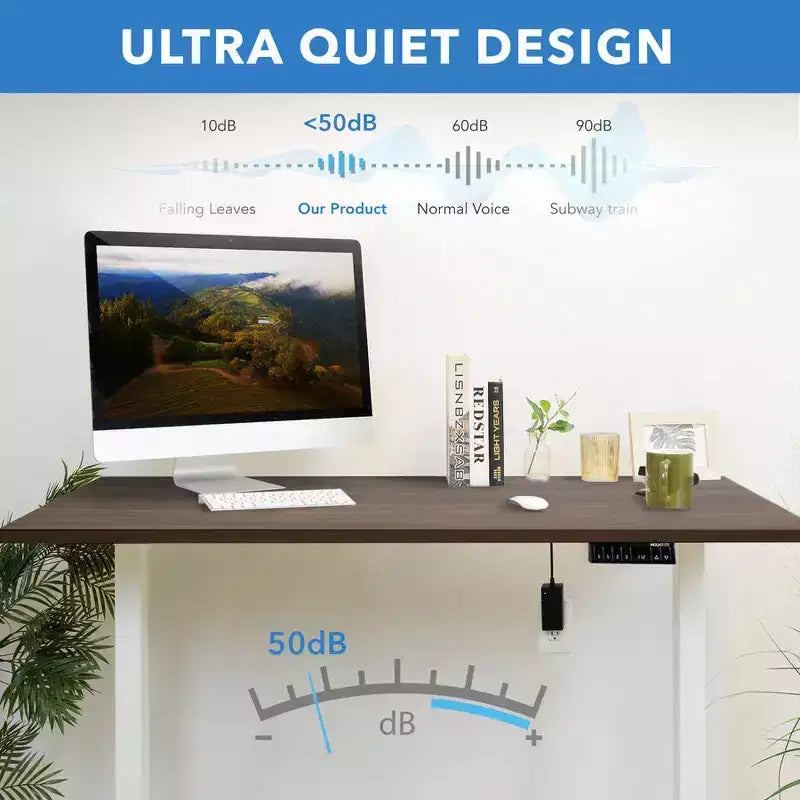 Dual Motor Electric Standing Desk with 55" Tabletop, White