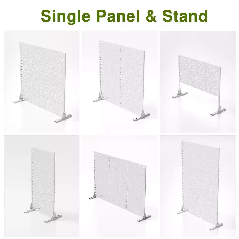 Freestanding Outdoor Metal Privacy Screen, Floral Pattern