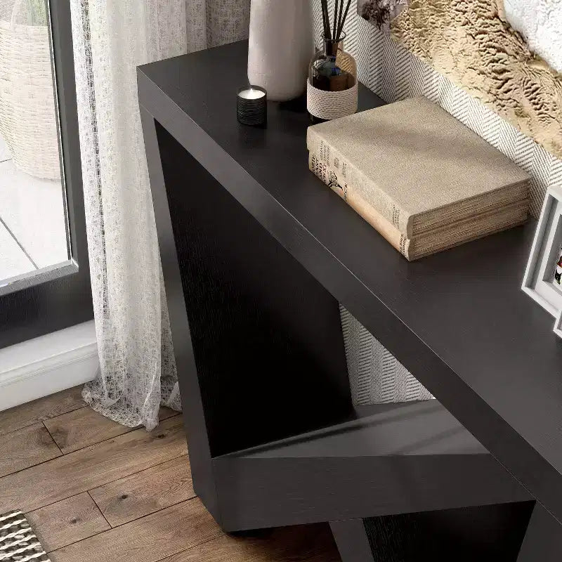 Modern Rectangular Console Table with Geometric Design, 48"