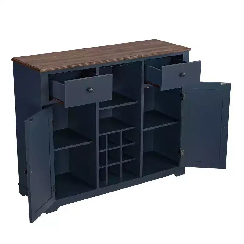 47" Wood Bar Cabinet with Brushed Nickel Knobs