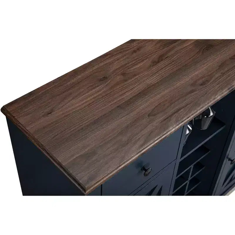 47" Wood Bar Cabinet with Brushed Nickel Knobs