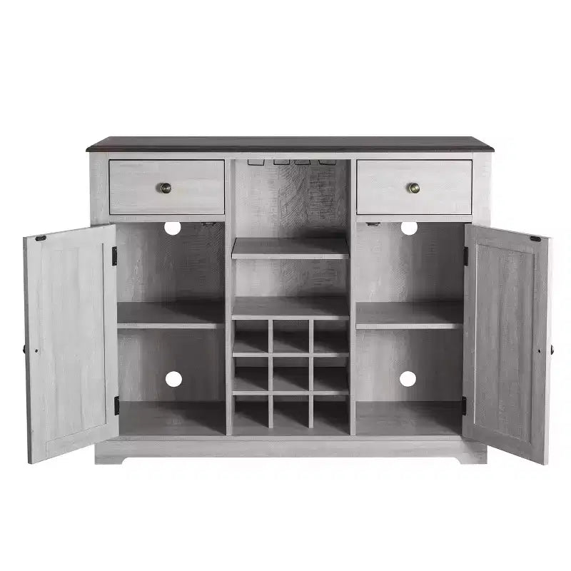 47" Wood Bar Cabinet with Brushed Nickel Knobs